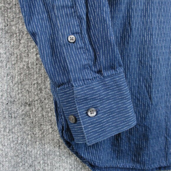 Ted Baker Shirt Mens 16 34 Blue Endurance Textured Striped Button Up Casual Work - Picture 5 of 12
